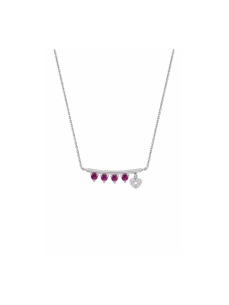 Acquista ora collana quattro punto luce fucsia e cuore zirconato su elefantebianco.jewelry