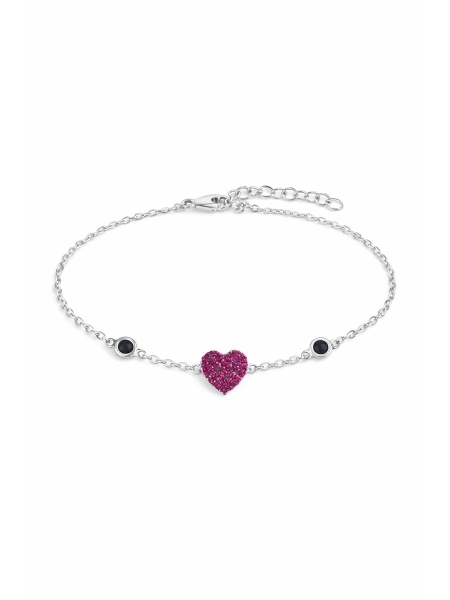 Acquista ora bracciale cuore zirconato fucsia su elefantebianco.jewelry