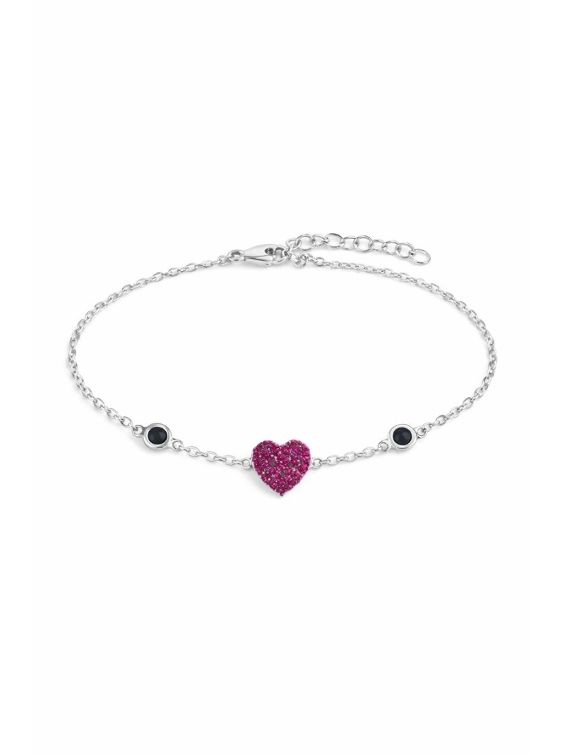 Acquista ora bracciale cuore zirconato fucsia su elefantebianco.jewelry