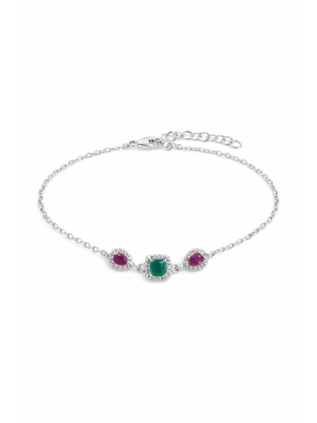 Acquista ora bracciale con zircone verde e fucsia su elefantebianco.jewelry