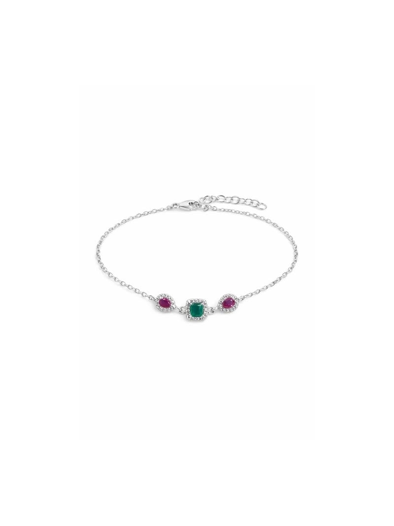 Acquista ora bracciale con zircone verde e fucsia su elefantebianco.jewelry
