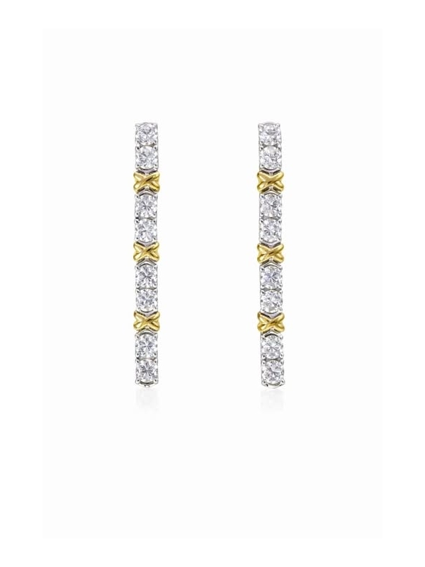 Acquista ora orecchini tennis con incrocio gold su elefantebianco.jewelry