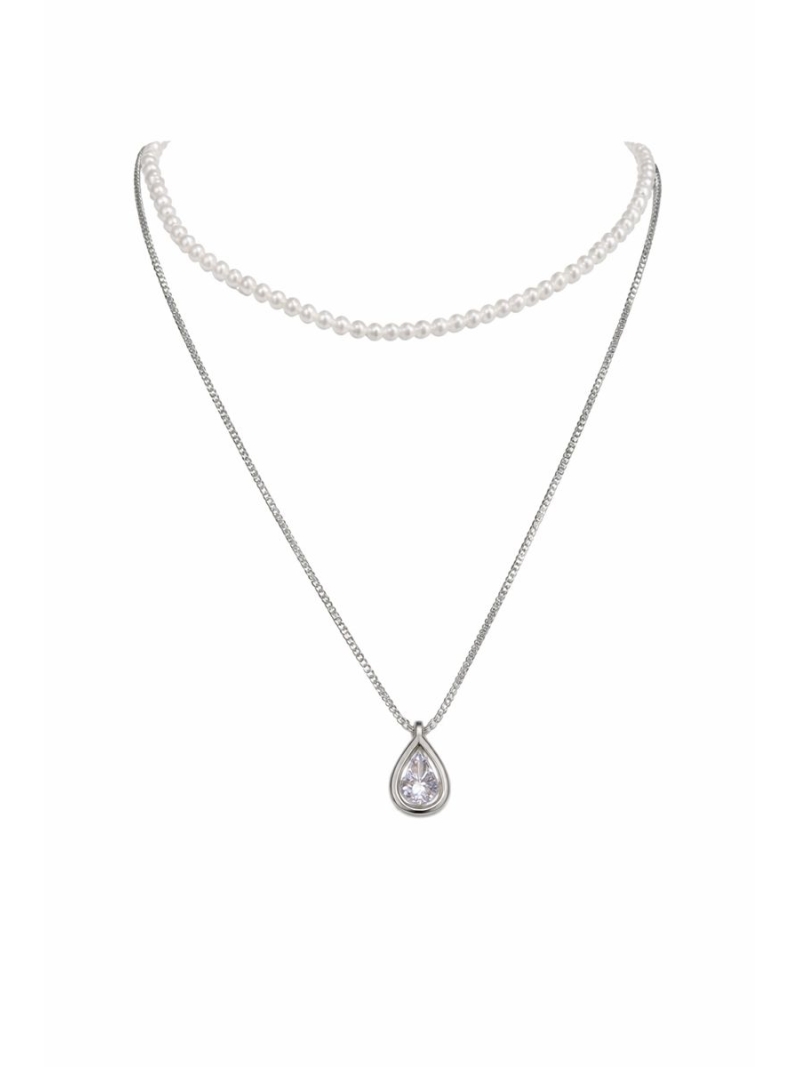 Acquista ora collana doppio filo perle e goccia su elefantebianco.jewelry