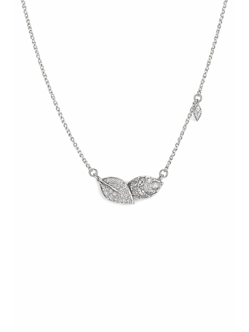 Acquista ora collana doppia foglia incrociata su elefantebianco.jewelry