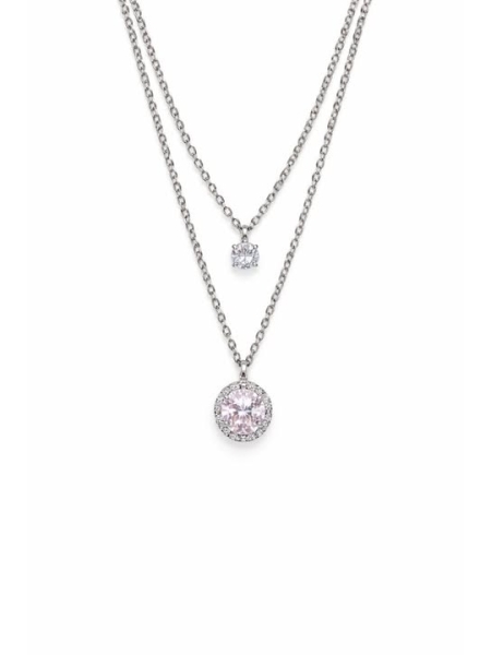 Acquista ora collana doppio filo punto luce bianco e rosa su elefantebianco.jewelry