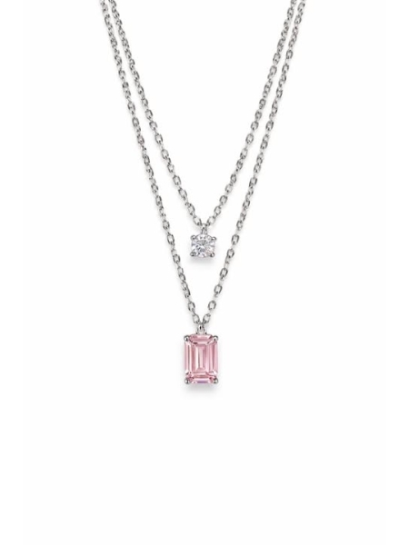 Acquista ora collana doppio filo punto luce e baguette rosa su elefantebianco.jewelry