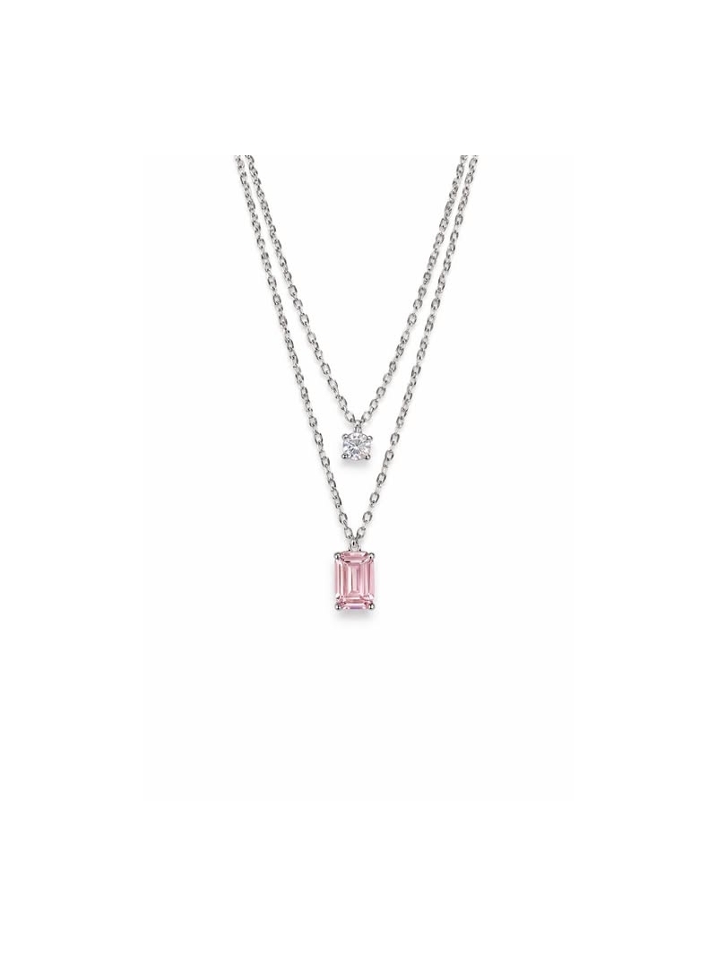 Acquista ora collana doppio filo punto luce e baguette rosa su elefantebianco.jewelry