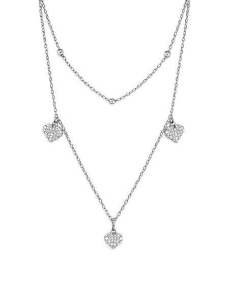 Acquista ora collana doppio filo tre cuori su elefantebianco.jewelry