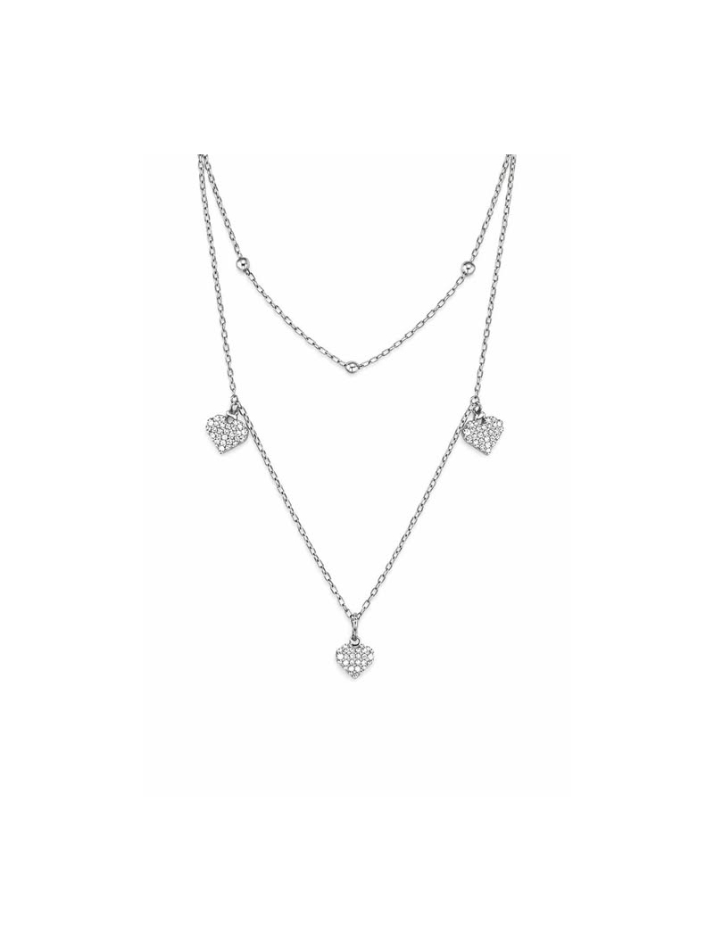 Acquista ora collana doppio filo tre cuori su elefantebianco.jewelry