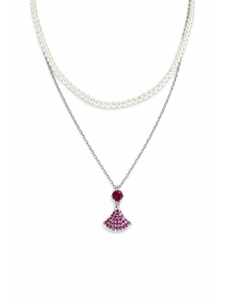 Acquista ora collana doppio filo perle e ventaglio su elefantebianco.jewelry
