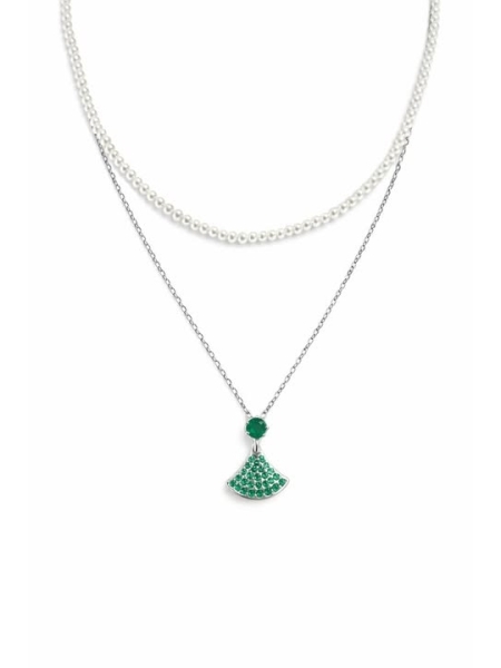 Acquista ora collana doppio filo perle e ventaglio su elefantebianco.jewelry 2