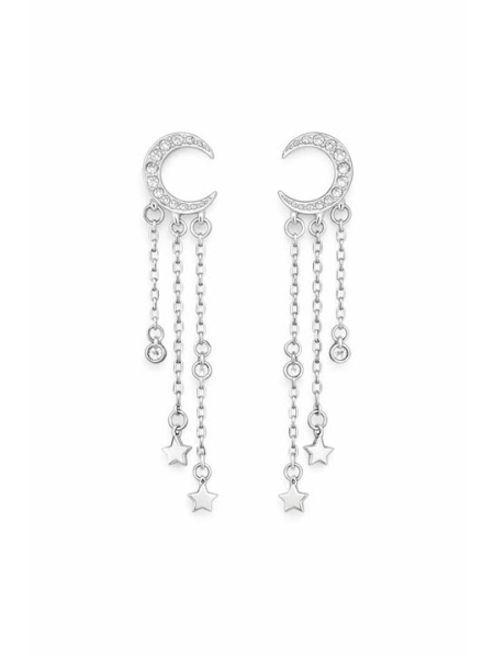 Acquista ora orecchini luna e stelle pendenti su elefantebianco.jewelry