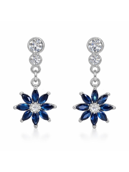 Acquista ora orecchini margherita blu su elefantebianco.jewelry