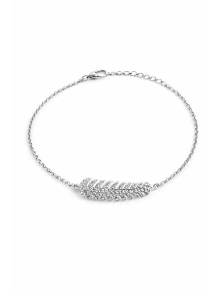 Acquista ora bracciale piuma zirconata su elefantebianco.jewelry