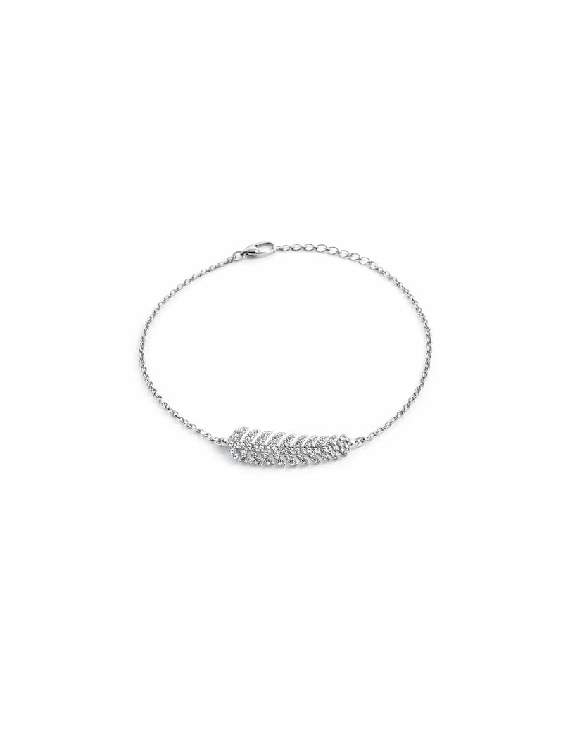Acquista ora bracciale piuma zirconata su elefantebianco.jewelry