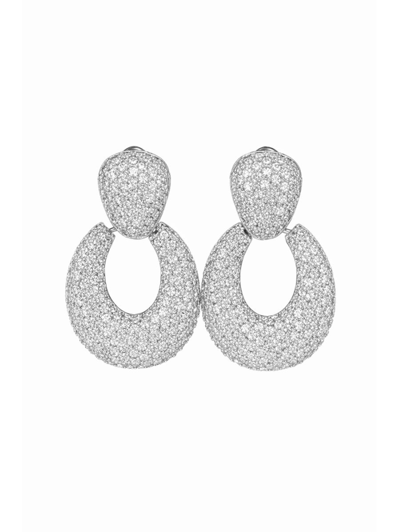 Acquista ora orecchini ovali zirconati su elefantebianco.jewelry