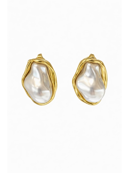 Acquista ora orecchini con perla irregolare su elefantebianco.jewelry