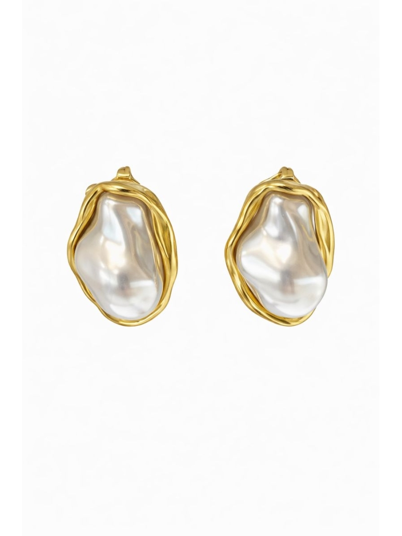 Acquista ora orecchini con perla irregolare su elefantebianco.jewelry