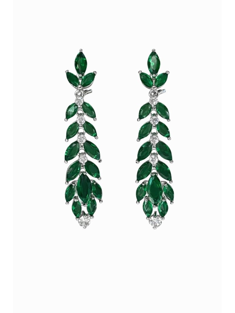Acquista ora orecchini foglie verdi e punto luce su elefantebianco.jewelry