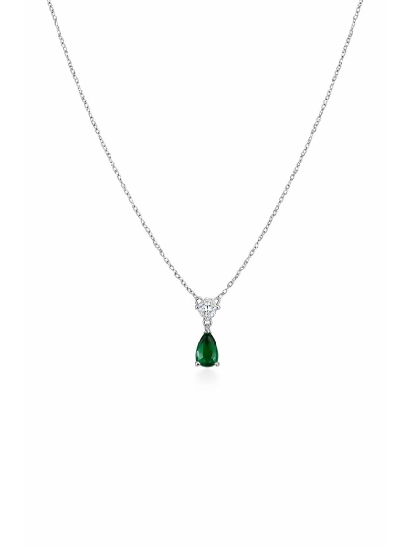Acquista ora collana goccia verde e punto luce su elefantebianco.jewelry