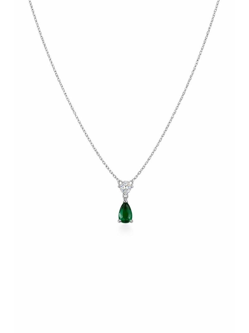 Acquista ora collana goccia verde e punto luce su elefantebianco.jewelry