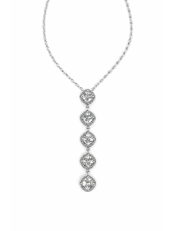 Acquista ora collana cinque quadrati di zirconi su elefantebianco.jewelry