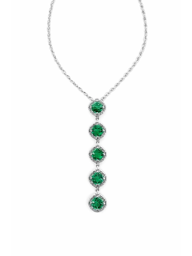 Acquista ora collana cinque quadrati di zirconi su elefantebianco.jewelry