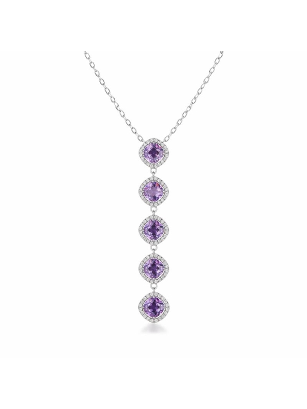 Acquista ora collana cinque quadrati di zirconi su elefantebianco.jewelry