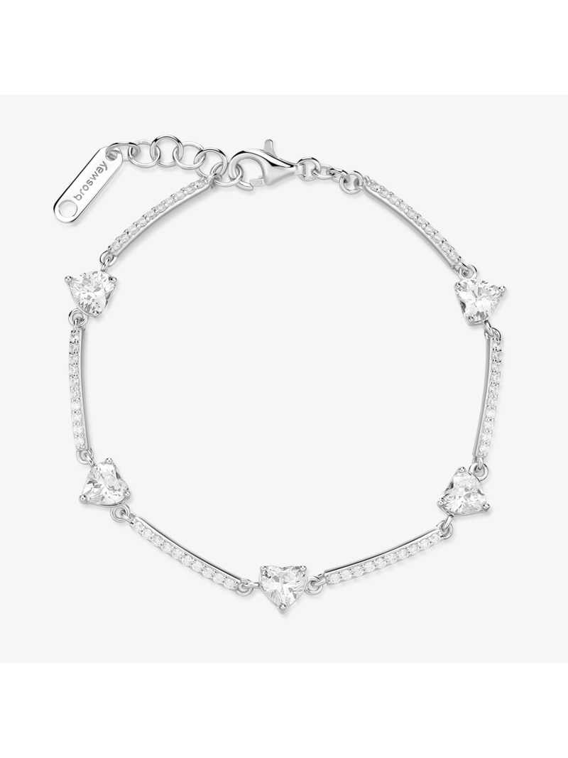 Acquista ora brazcciale cuor e fascia di zirconi su elefantebianco.jewelry