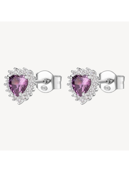 Acquista ora orecchini cuore zirconato viola su elefantebianco.jewelry