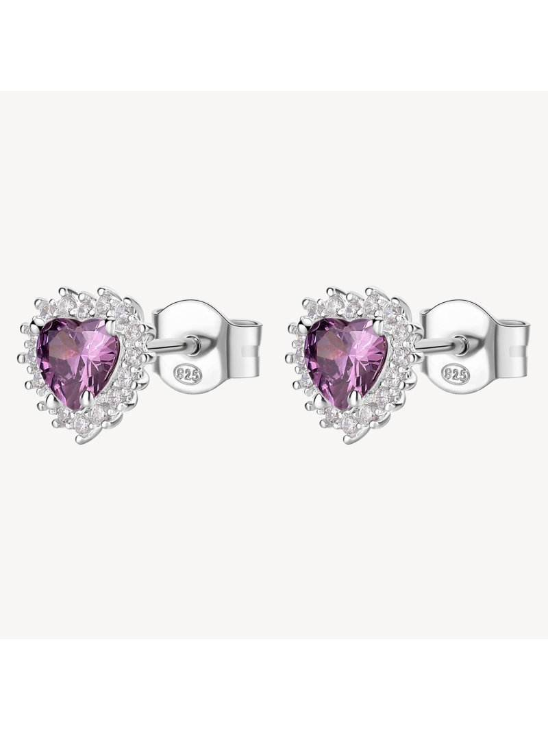 Acquista ora orecchini cuore zirconato viola su elefantebianco.jewelry