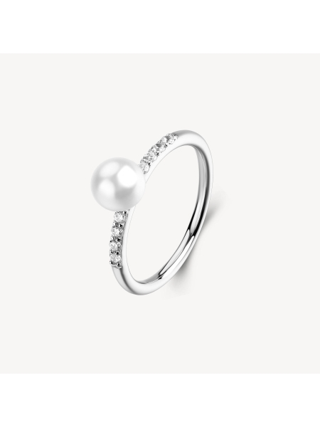 Acquista ora anello con perla e zirconi su elefantebianco.jewelry