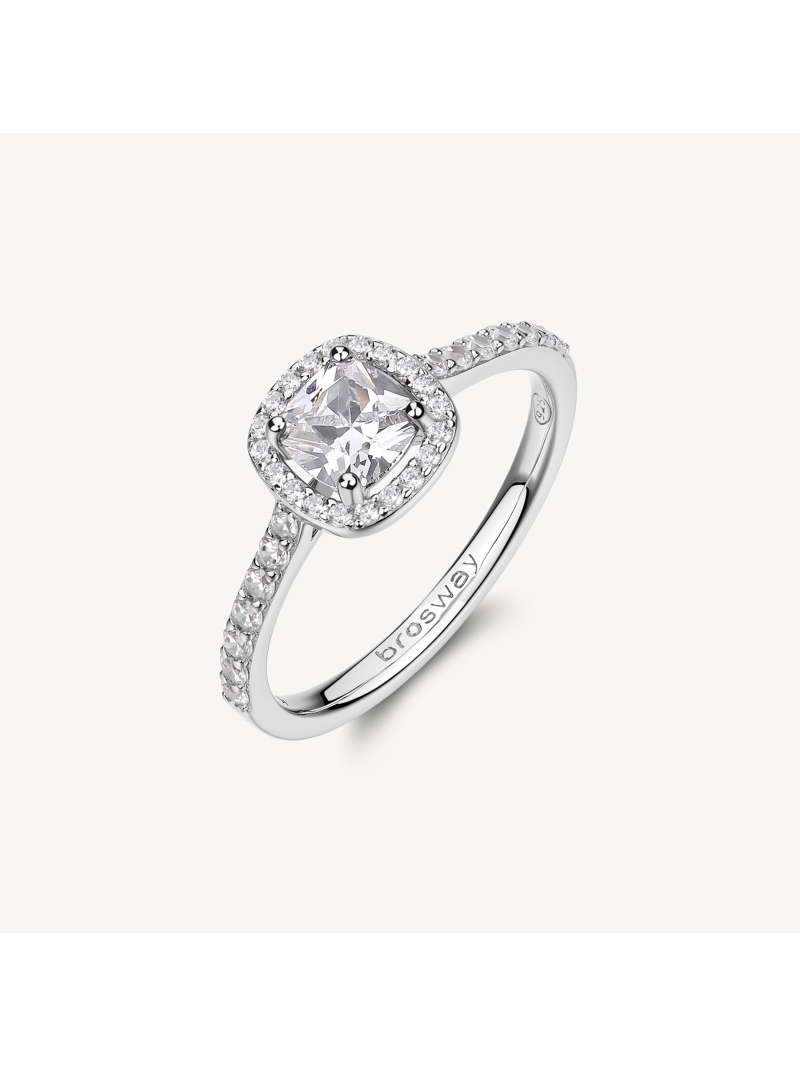 Acquista ora anello quadrato zirconato su elefantebianco.jewelry
