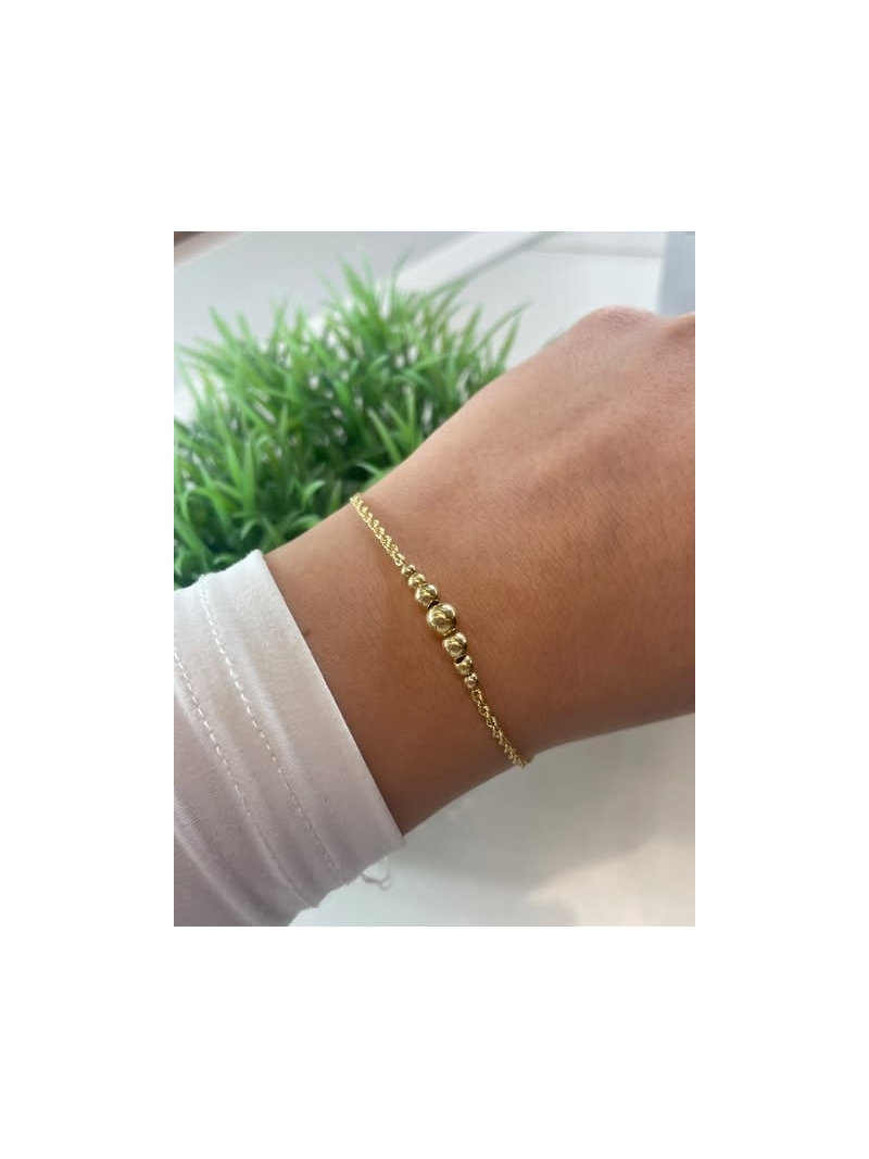 Acquista ora bracciale pallini e funetta oro 750 su elefantebianco.jewelry