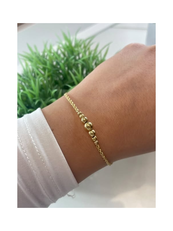 Acquista ora bracciale pallini e funetta oro 750 su elefantebianco.jewelry