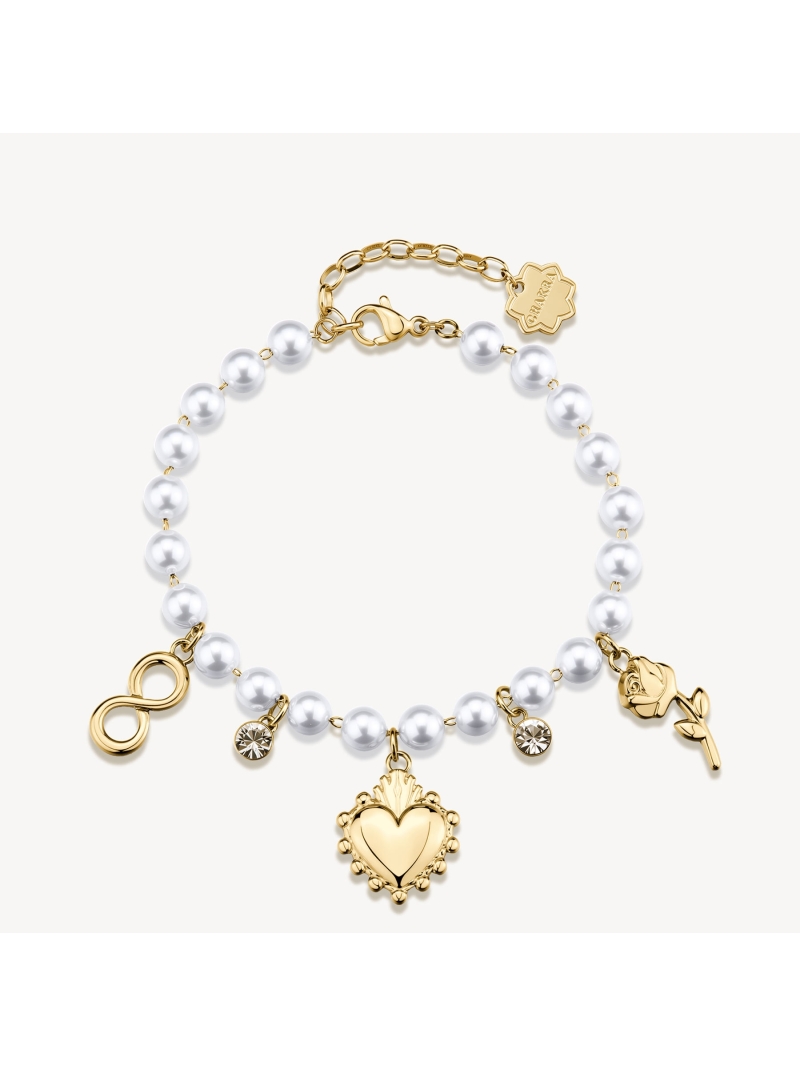 Acquista ora bracciale perle cuore sacro rosa e infinito su elefantebianco.jewelry
