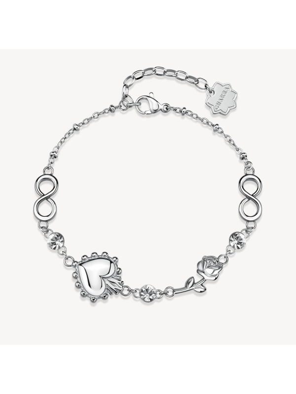 Acquista ora bracciale cuore sacro rosa e infinito su elefantebianco.jewelry