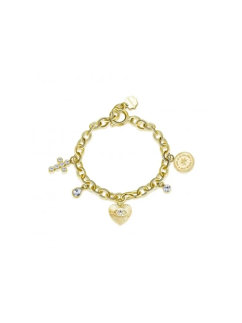 Acquista ora bracciale cuore con occhio e croce zirconata su elefantebianco.jewelry