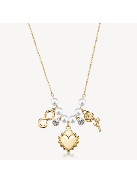Acquista ora collana perle cuore sacro su elefantebianco.jewelry