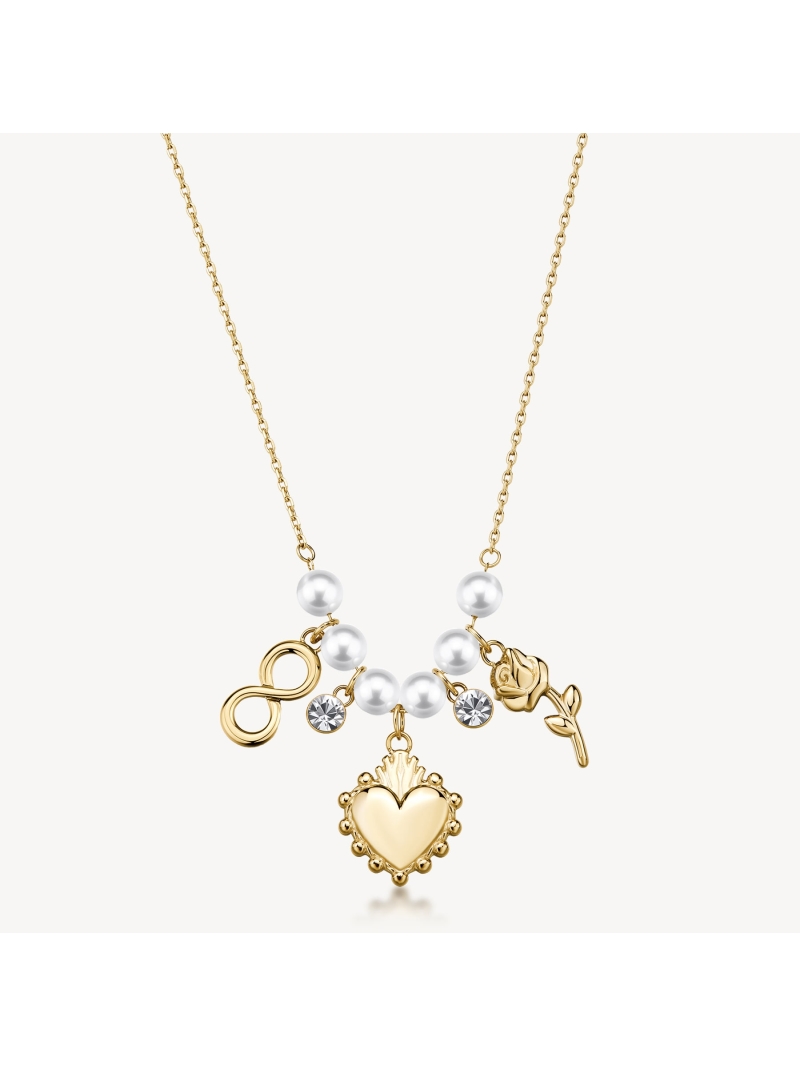 Acquista ora collana perle cuore sacro su elefantebianco.jewelry