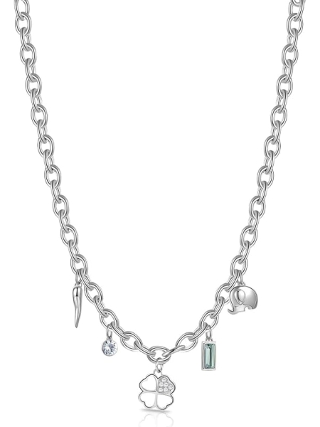 Acquista ora collana quadrifoglio elefante e corno su elefantebianco.jewelry