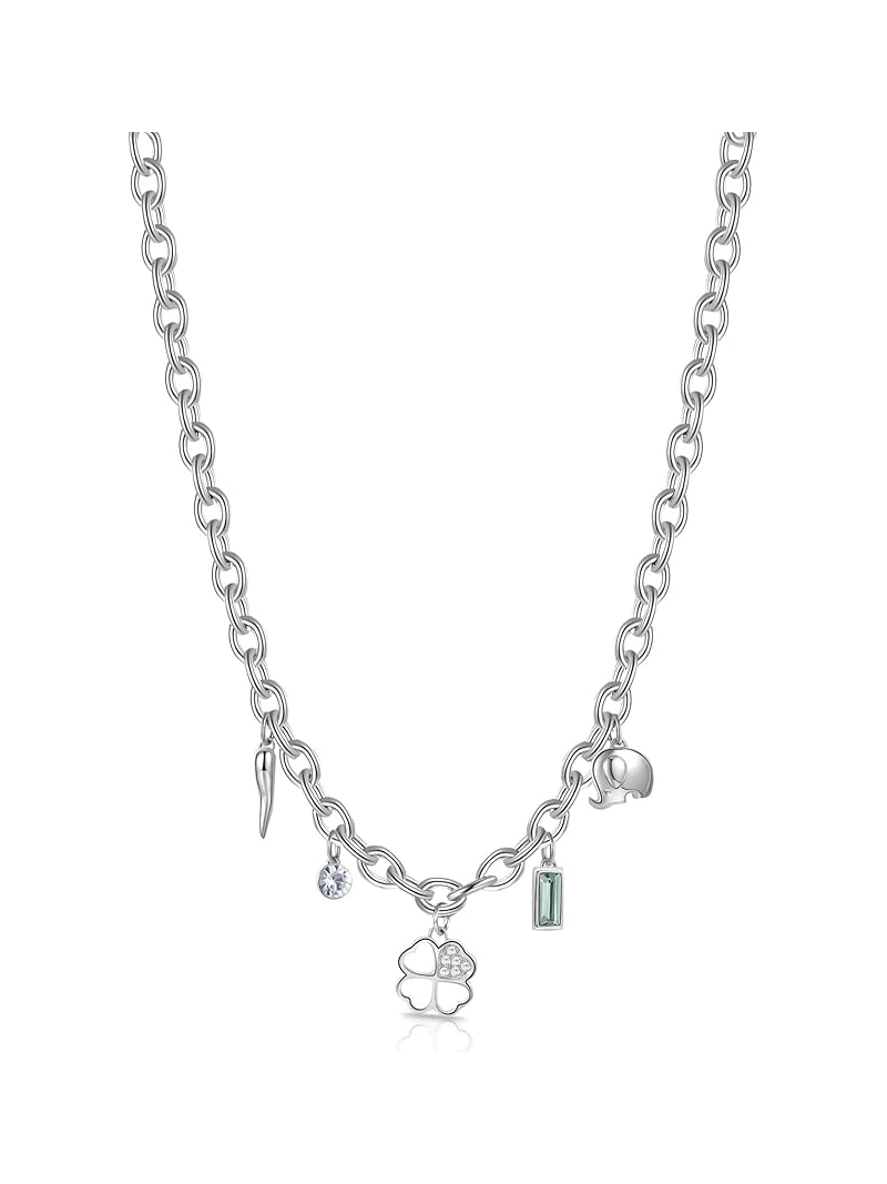 Acquista ora collana quadrifoglio elefante e corno su elefantebianco.jewelry
