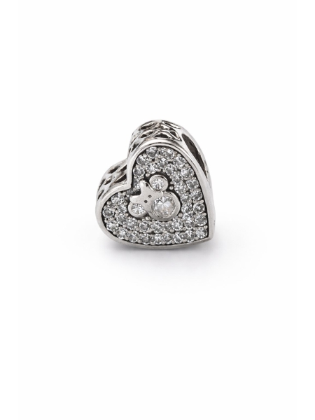 Acquista ora charm cuore con punto luce minnie su elefantebianco.jewelry