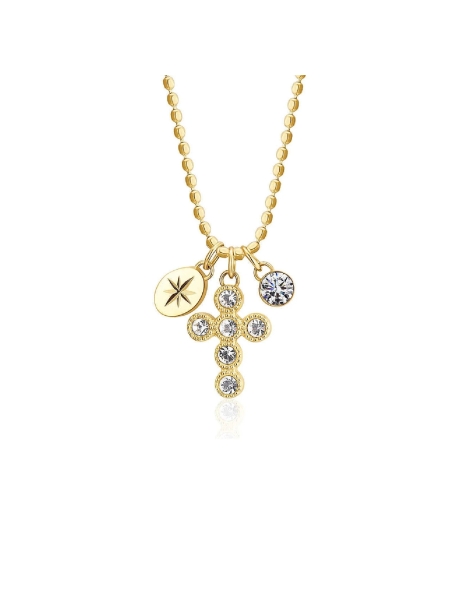 Acquista ora collana croce zirconata con punto luce su elefantebianco.jewelry