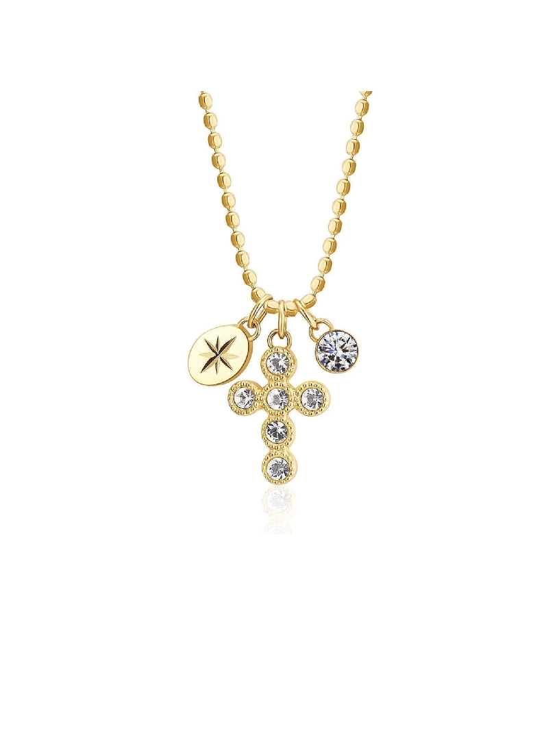 Acquista ora collana croce zirconata con punto luce su elefantebianco.jewelry