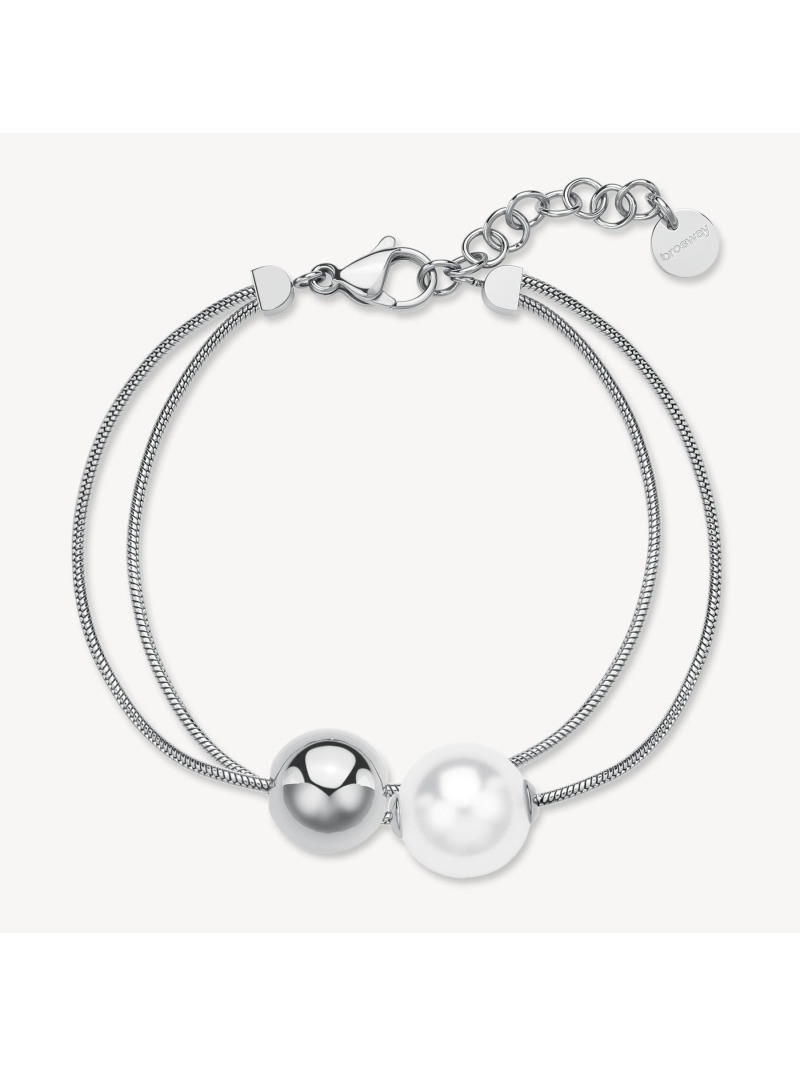 Acquista ora bracciale doppio filo perla e sfera su elefantebianco.jewelry