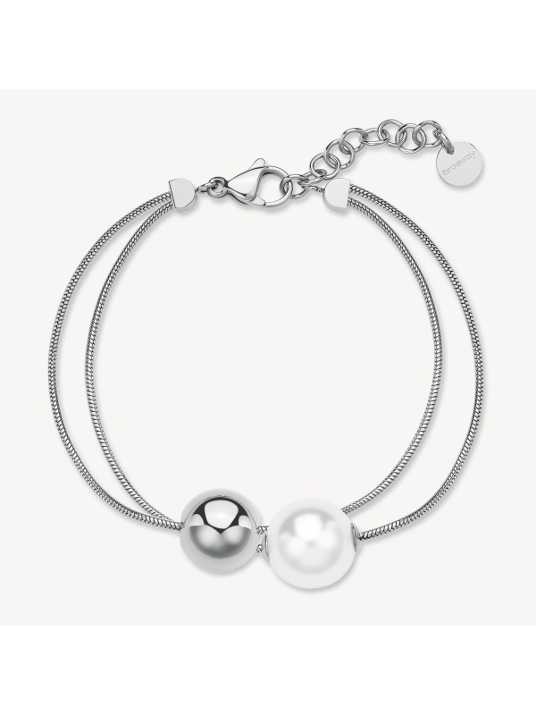 Acquista ora bracciale doppio filo perla e sfera su elefantebianco.jewelry