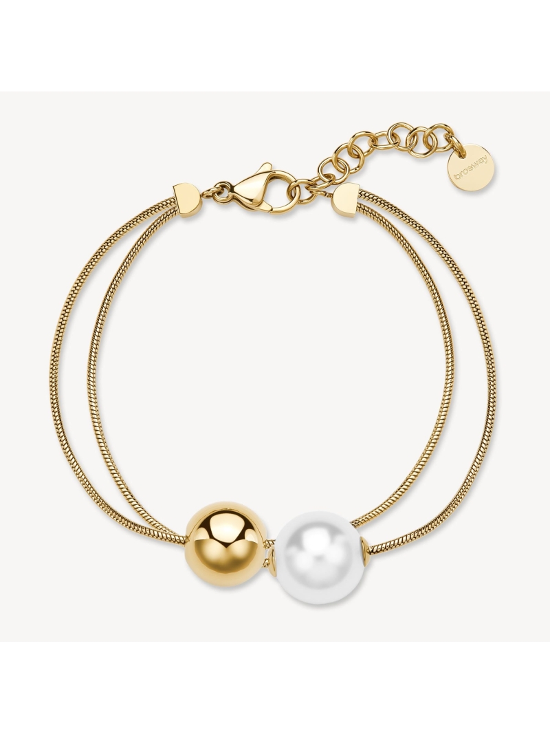 Acquista ora bracciale doppio filo perla e sfera su elefantebianco.jewelry