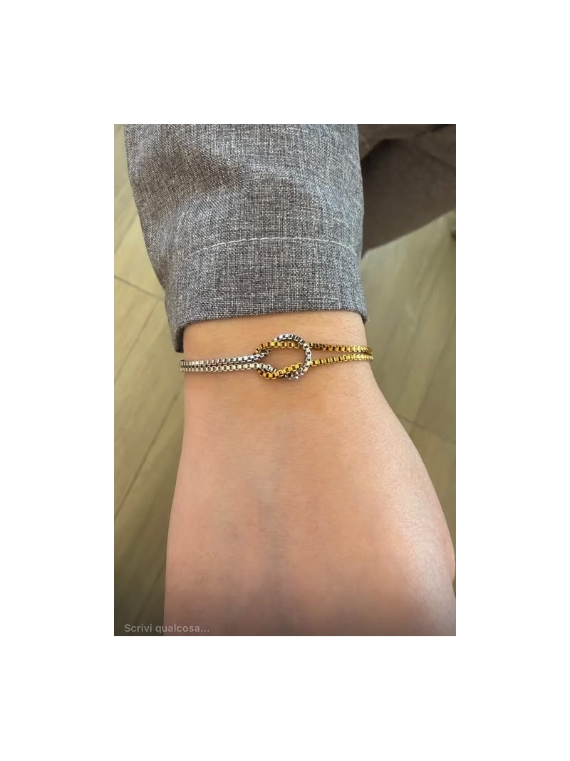 Acquista ora prenotazione bracciale saldato al polso nodo acciaio su elefantebianco.jewelry