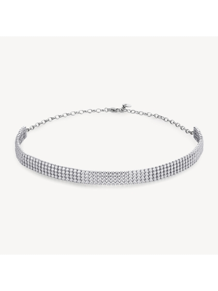 Acquista ora collana choker fili di zirconi su elefantebianco.jewelry